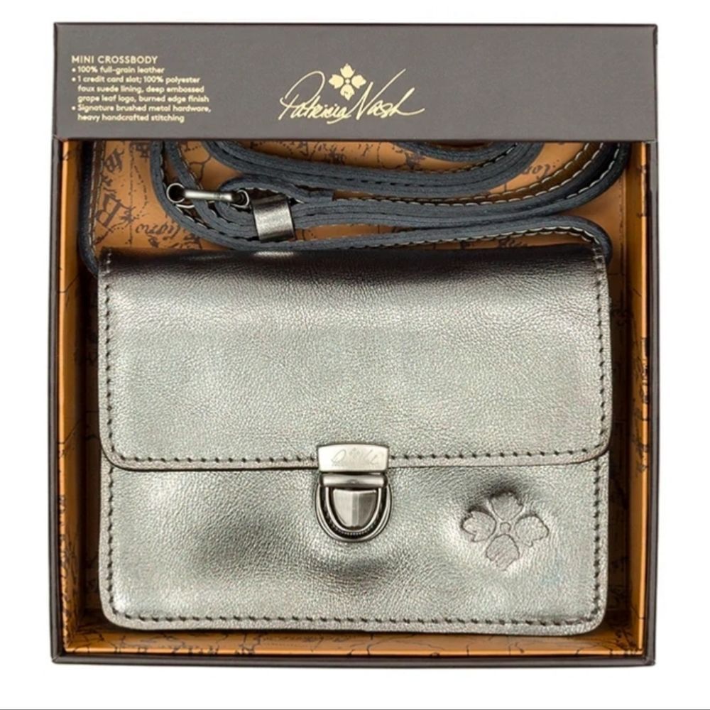 Patricia Nash Mini Lanza Leather Metallic Crossbody Bag